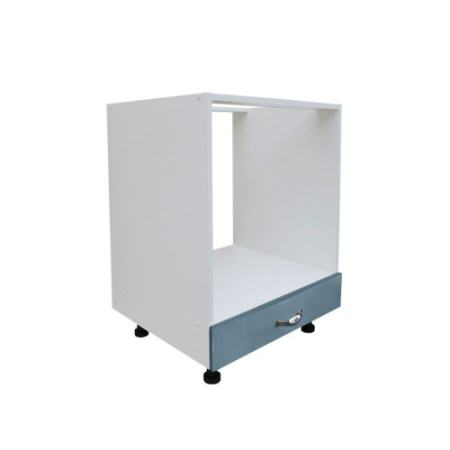Corpuri Inferioare - Corp pentru cuptor incorporabil cu sertar Zebra, alb/MDF Albastru, fara blat, 60 x 82 x 57 cm