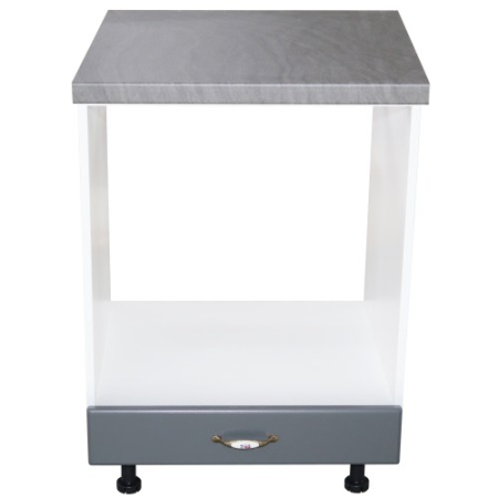 Corp pentru cuptor incorporabil cu sertar Zebra, Alb/MDF gri, cu blat beton, 60 x 85 x 60 cm [1]