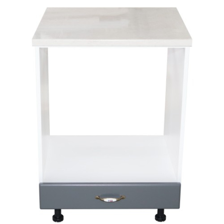 Corp pentru cuptor incorporabil cu sertar Zebra, Alb/MDF gri, cu blat travertin, 60 x 85 x 60 cm [1]