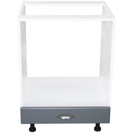 Corp pentru cuptor incorporabil cu sertar Zebra, alb/MDF GRI, fara blat, 60 x 82 x 57 cm [5]