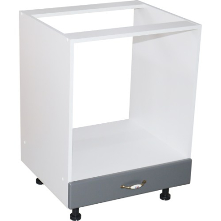 Corpuri Inferioare - Corp pentru cuptor incorporabil cu sertar Zebra, alb/MDF GRI, fara blat, 60 x 82 x 57 cm