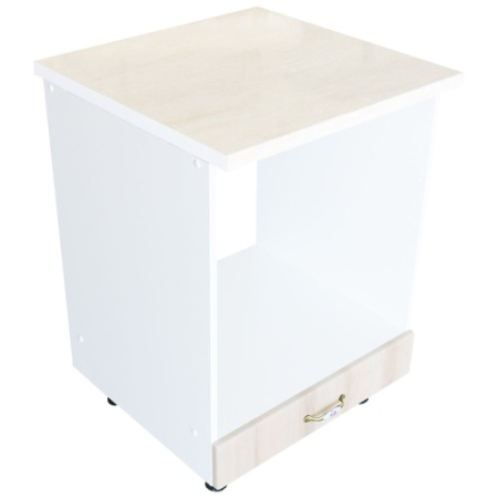 Mobilier Bucatarie - Corp pentru cuptor incorporabil cu sertar Zebra, Alb/MDF Sonoma, cu blat Travertin, 60 x 85 x 60 cm