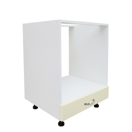 Corpuri Inferioare - Corp pentru cuptor incorporabil cu sertar Zebra, alb/MDF Vanilie lucios, fara blat, 60 x 82 x 57 cm
