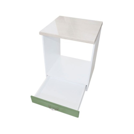 Corp pentru cuptor incorporabil cu sertar, Zebra, Alb/MDF Verde, cu blat travertin, 60 x 85 x 60 cm [1]
