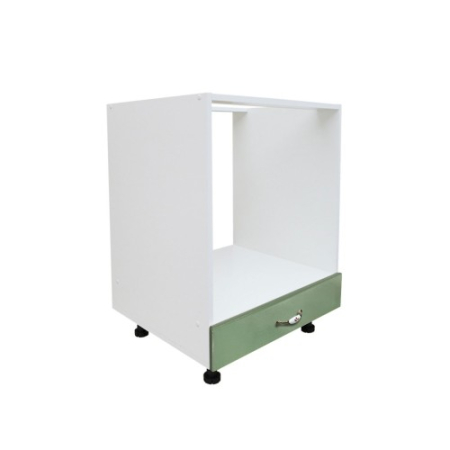 Bucatarii Modulare - Corp pentru cuptor incorporabil cu sertar Zebra, alb/MDF VERDE, fara blat, 60 x 82 x 57 cm