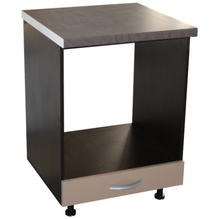 Corpuri Inferioare - Corp pentru cuptor incorporabil cu sertar Zebra, Wenge/Cappuccino, cu blat beton, 60 x 85 x 60 cm