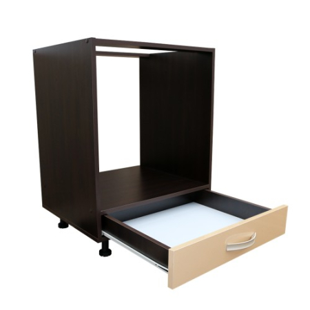 Corp pentru cuptor incorporabil cu sertar Zebra, wenge/cappuccino lucios, fara blat, 60 x 82 x 57 cm [3]