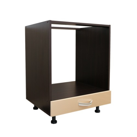 Corpuri Inferioare - Corp pentru cuptor incorporabil cu sertar Zebra, wenge/cappuccino lucios, fara blat, 60 x 82 x 57 cm