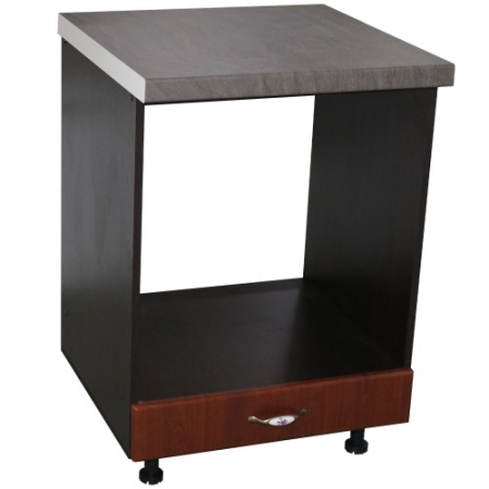Corpuri Inferioare - Corp pentru cuptor incorporabil cu sertar Zebra, Wenge/MDF Cedru, cu blat beton, 60 x 85 x 60 cm