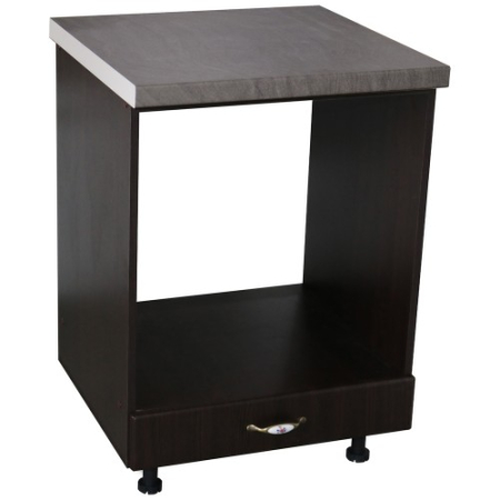 Bucatarii Modulare - Corp pentru cuptor incorporabil cu sertar Zebra, Wenge/MDF Wenge, cu blat beton, 60 x 85 x 60 cm