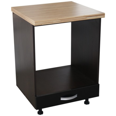 Corpuri Inferioare - Corp pentru cuptor incorporabil cu sertar Zebra, Wenge/Negru, cu blat artar, 60 x 85 x 60 cm