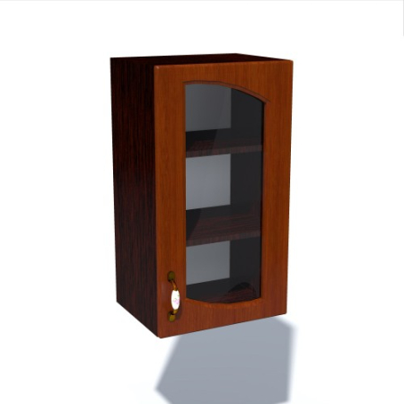 Corpuri Superioare - Corp superior 40 vitrina cu 1 usa Zebra MDF frunza cedru