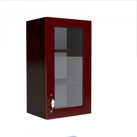 Mobilier Bucatarie - Corp superior 40 vitrina cu 1 usa Zebra MDF rosu simplu