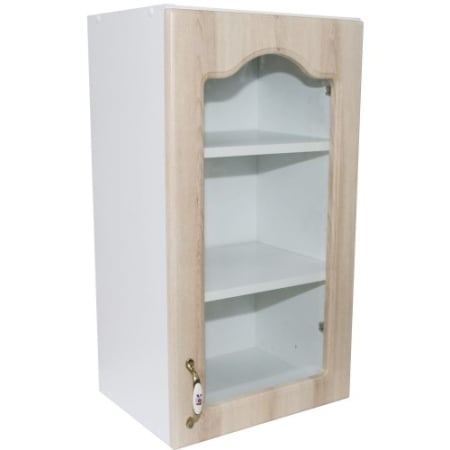 Bucatarii Modulare - Corp superior 40 vitrina cu 1 usa Zebra MDF sonoma mustata