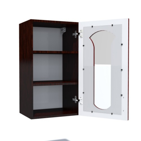 Corp superior 40 vitrina cu 1 usa Zebra MDF tulip rosu [1]