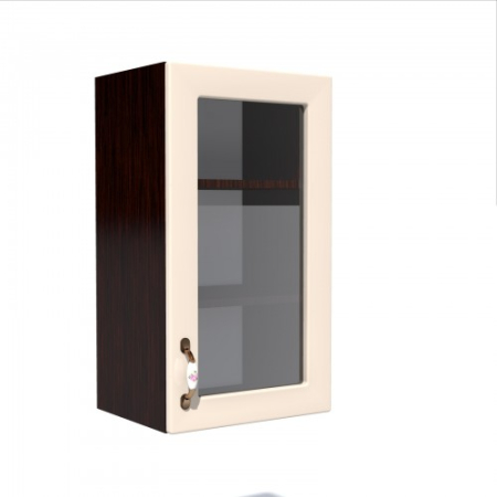 Mobilier Bucatarie - Corp superior 40 vitrina cu 1 usa Zebra MDF vanilie simplu