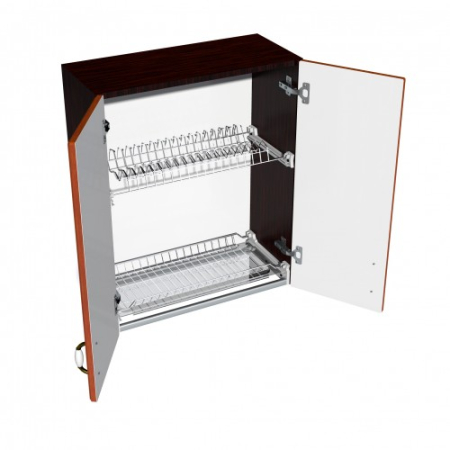 Corp superior 60 cu 2 usi cu scurgator de vase Zebra MDF mustata cedru [2]