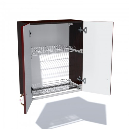 Corp superior 60 cu 2 usi cu scurgator de vase Zebra MDF rosu simplu [3]