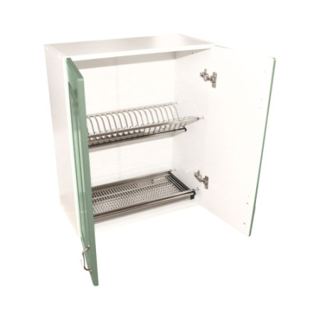 Corp superior 60 cu 2 usi cu scurgator de vase Zebra MDF verde drept [3]