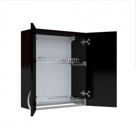 Corp superior 60 cu 2 usi cu scurgator de vase Zebra negru [2]