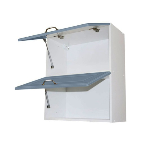 Corp superior 60 cu 2 usi orizontale Zebra MDF albastru drept [2]