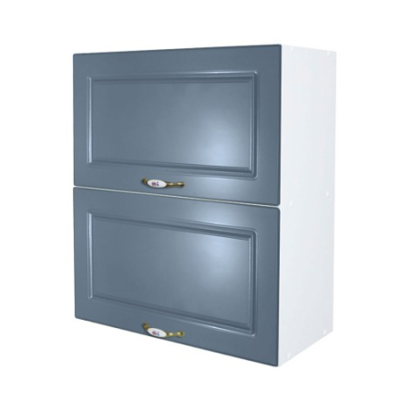 Corpuri Superioare - Corp superior 60 cu 2 usi orizontale Zebra MDF albastru drept