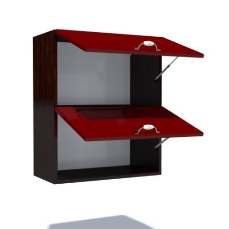 Corp superior 60 cu 2 usi orizontale Zebra MDF tulip rosu [2]