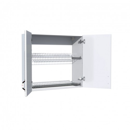 Corp superior 80 cu 2 usi cu scurgator de vase Zebra MDF alb drept [2]