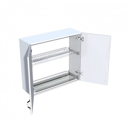 Corp superior 80 cu 2 usi cu scurgator de vase Zebra MDF alb drept [3]