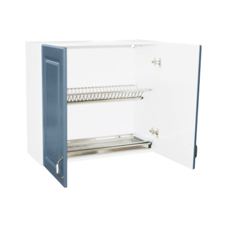 Corp superior 80 cu 2 usi cu scurgator de vase Zebra MDF albastru drept [5]