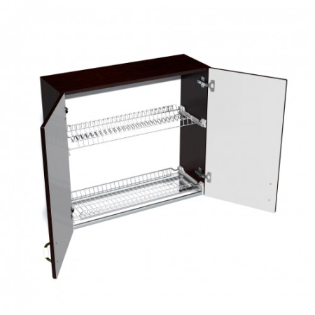 Corp superior 80 cu 2 usi cu scurgator de vase Zebra MDF mustata wenge [2]