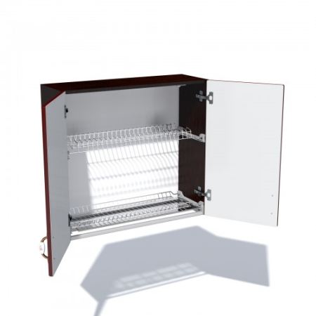 Corp superior 80 cu 2 usi cu scurgator de vase Zebra MDF rosu simplu [3]