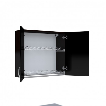 Corp superior 80 cu 2 usi cu scurgator de vase Zebra negru [2]