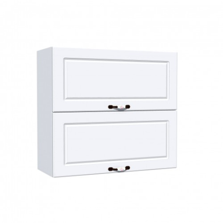 Corpuri Superioare - Corp superior 80 cu 2 usi orizontale Zebra MDF alb drept