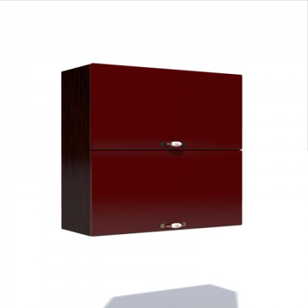 Corpuri Superioare - Corp superior 80 cu 2 usi orizontale Zebra MDF rosu simplu