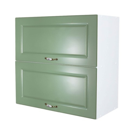 Corpuri Superioare - Corp superior 80 cu 2 usi orizontale Zebra MDF verde drept