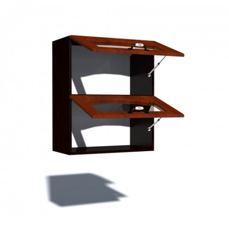 Corp superior vitrina 60 cu 2 usi orizontale Zebra MDF mustata cedru [2]