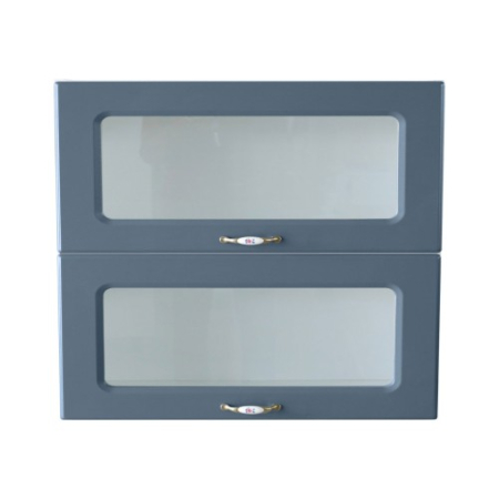 Corp superior vitrina 80 cu 2 usi orizontale Zebra MDF albastru [3]