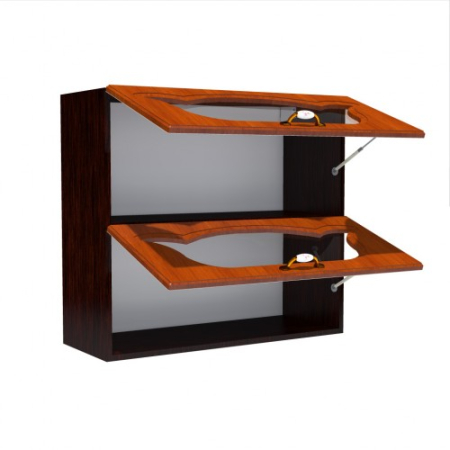 Corp superior vitrina 80 cu 2 usi orizontale Zebra MDF frunza cedru [1]