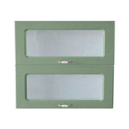 Corp superior vitrina 80 cu 2 usi orizontale Zebra MDF verde [2]