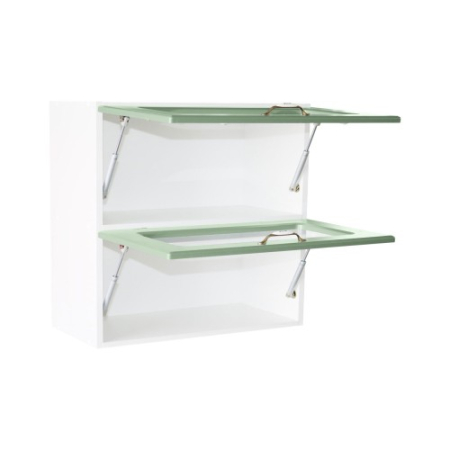 Corp superior vitrina 80 cu 2 usi orizontale Zebra MDF verde [3]