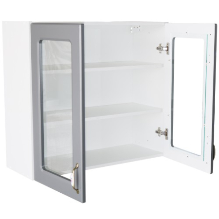 Corp superior vitrina 80 cu 2 usi Zebra MDF gri [4]