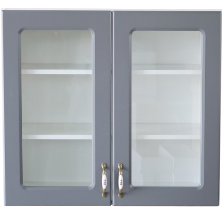 Corp superior vitrina 80 cu 2 usi Zebra MDF gri [3]