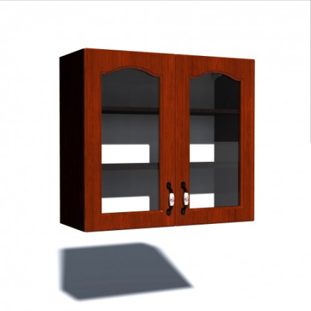 Mobilier Bucatarie - Corp superior vitrina 80 cu 2 usi Zebra MDF mustata cedru