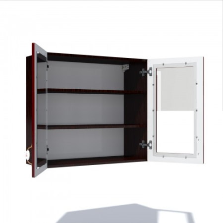 Corp superior vitrina 80 cu 2 usi Zebra MDF rosu simplu [1]