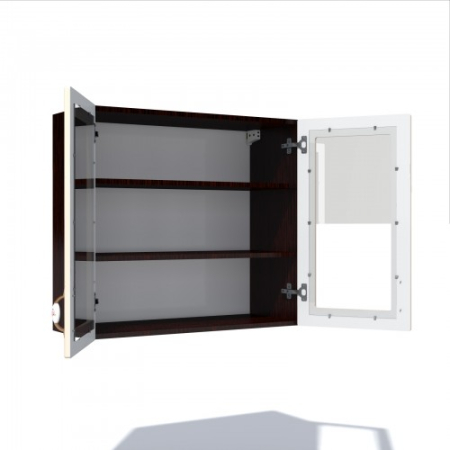 Corp superior vitrina 80 cu 2 usi Zebra MDF vanilie simplu [2]