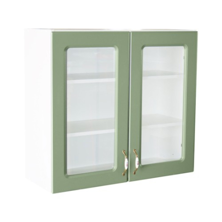 Corpuri Superioare - Corp superior vitrina 80 cu 2 usi Zebra MDF verde drept