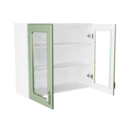 Corp superior vitrina 80 cu 2 usi Zebra MDF verde drept [3]