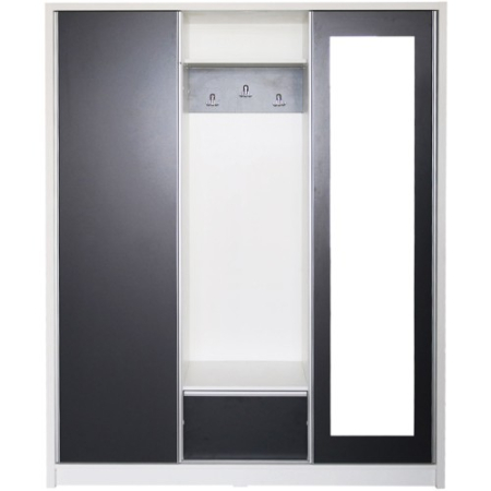 Mobilier Hol - Cuier David Max Alb cu Gri, 153 x 38 x 194 cm