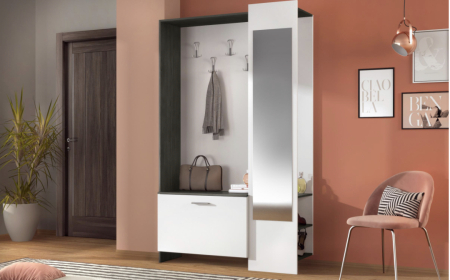 Mobilier Hol - Cuier Mira Wenge&Alb